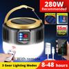 Controle remoto solar ao ar livre Luz de acampamento à prova d'água USB lâmpada recarregável luz da barraca LED tenda de emergência luz do mercado noturno