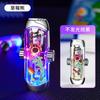 Luminoso LED Fresco Moderno Fresco Descompresión Giroscopio A prueba de viento Encendedor Llama Roja Cuerpo Transparente Precio de Venta al por Menor 29.8