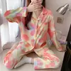 Algodón Nube Mayorista Transfronterizo Pijamas Nuevos para Mujer Primavera y Otoño Manga Larga Dulce Dibujos Animados Conjunto de Ropa para el Hogar Pijamas de Mujer