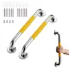 Acero inoxidable 304 brazo de silicona para reposabrazos de inodoro para ancianos, mango de inodoro antideslizante, reposabrazos de seguridad sin barreras