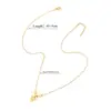 Collar Casual y Elegante para Mujer de Acero Inoxidable con Letra Inicial A-Z Collar Delgado con Cuentas Cadena de Hilo Dorado Chapado en Oro