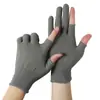 Luvas de proteção para trabalho em nylon finas e quebradas Dew de dois dedos para proteção na colheita, para homens e mulheres, de trabalho, para classificação, resistentes ao desgaste, meio ponto
