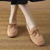 Mocasines con cordones para mujer, nuevo modelo otoño 2026, zapatos planos versátiles, mocasines planos de cordones estilo británico con suela blanda