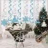 Decoración para Fiesta Navideña Transfronteriza Colgante Espiral de Doble Cola Copo de Nieve Reno Letra Bandera de Tirar Espiral Decoración Colgante Navideña
