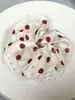 Elástico de Cabelo Scrunchie Listrado com Renda Estilo Coreano para Mulheres, Acessório de Cabelo Suave e Elegante, Elástico de Cabelo Scrunchie Estilo Coreano