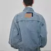 Chaqueta de Mezclilla Corta Oversize de Cuello Alto Estilo Motociclista Multibolsillos Resistente Lavado Vintage Otoño e Invierno Juvenil Moda Algodón
