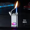 Encendedor de Doble Llama Tipo Linterna de Moda con Conmutación de Llama Directa Fuego Abierto Visual Almacén de Aire Encendedor Inflable Superventas