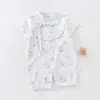 Mameluco de Bebé Verano Manga Corta Una Pieza Clase A Transpirable Algodón Cuello Redondo Ropa Acondicionada para Niñas Pequeñas