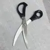 Tijeras de Cocina Multifuncionales de Acero Inoxidable de Grado Alimenticio con Hoja Curva, Tijeras Potentes para Cortar Alimentos para el Hogar, Tijeras para Barbacoa