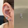 Pendientes Únicos Planeta Azul Saturno Acero de Titanio Súper Brillantes Clavos para Cartílago Auricular Pendientes Azules para Mujer Más Fáciles de Combinar Tapones para Oídos de Rosca