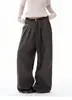 Pantalones Anchos de Pliegues con Cinturón Estilo Retro Americano Old Money para Hombre, Pantalones Fluidos, Pantalones Largos a Cuadros para Pareja, Modernos