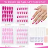 Pedaços de Manicure para Halloween e Natal, Unhas Postiças, Conjuntos de Adesivos de Manicure Transfronteiriços, Pedaços de Manicure Trapezoidais em Caixa, Unhas Usáveis para Adultos