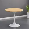 Mesa Redonda Blanca para Uso Doméstico, Mesa de Comedor Sencilla, Mesa y Sillas para Cafetería, Mesa para Reuniones y Recepciones, Mesa Redonda Pequeña de Comedor Tulipán Comercial