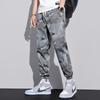 Pantalones casuales de verano para hombre, pantalones deportivos finos recortados, pantalones harén de seda de hielo, camuflaje, holgados, con tobillos atados, marca de moda