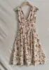 Vestido de Festa Floral Fresco e Doce Slim-Fit para Mulheres - Férias de Verão na Amazon - Transfronteiriço Europeu e Americano