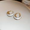 Pendientes Geométricos de Amor con Goteo de Aceite de Aguja de Plata Corea del Sur Pendientes Sencillos de Flores Pendientes de Moda Elegantes Pendientes de Alta Gama para Mujeres