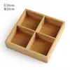 Bandeja ecológica de bambú, bandeja de madera para frutos secos, vajilla de nueve compartimentos para hot pot, plato para guarniciones, bandeja para bocadillos para preparar té