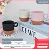 Copo de cerâmica com fundo de cortiça, presente de atividade criativa personalizado, presente de acompanhamento, copo de café, caneca de casal, conjunto de logotipo