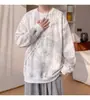 Sudadera Tie-Dye para Hombre de Lujo Ligero 2026, Otoño Cuello Redondo de Moda Versátil Manga Larga Camiseta Básica