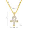 Colgante de llave egipcia Ankh con incrustaciones de diamantes, collar de hip-hop europeo y americano para hombres y mujeres.