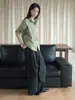 Louvre Outono Inicial Nova Camisa Estilo Japonês Alta Inteligência Estilo Relaxado Linhas Limpas Patchwork Desconstruído Top Levemente Solto para Mulheres