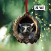 Coruja Transfronteiriça Decorações de Natal de Animais Pingentes para Árvore de Natal Pingentes Planos de Acrílico Pingentes para Carro