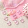 Celebridad de Internet Explosivo Punta Inferior Manicura Diamante Transparente Rosa Cristal Diamante de Melocotón Torcido Joyería Colmillo Gordo Amor Chica Dulzura Burbuja
