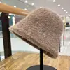 Sombrero de Pescador de Piel de Visón para Otoño e Invierno para Mujer, Engrosado y Cálido, Hace que la Cara Parezca Más Pequeña, Sombrero de Pescador de Felpa, Estilo Coreano, Elegante y Versátil