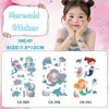 Tatuagens Adesivas Infantis de Sereia Femininas à Prova d'Água Longa Duração High-End Desenho Animado Fofo Princesa Adesivos para Braço