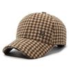 Sombrero para Mujer Primavera y Otoño Nuevo Gorra de Béisbol Pata de Gallo Tendencia de Moda Viaje al Aire Libre Parasol Gorra a Cuadros A Cuadros