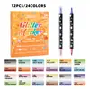 Caneta Marcadora Acrílica Brilhante de Ponta Macia para Cartões de Cumprimentos, Diário, Pintura, Grafite, Caneta Gel, Caneta Glitter com Areia Líquida Céu Estrelado