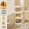 Estantería de suelo para baño para artículos de tocador, estante de esquina para inodoro y ducha, estante triangular para gel de ducha