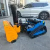 Fabricante de Máquina Integrada para Remoção de Neve e Corte de Grama Multifuncional Sweeper de Neve com Esteiras por Controle Remoto