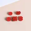 Cuentas Espaciadoras de Nube de Fortuna de Cinabrio Rojo Arena Roja Barril de Seis Caracteres Mantra Accesorios Hechos a Mano para Bricolaje Venta al por Mayor