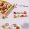 Collar de Cuerda Trenzada Hecho a Mano con Espirales de Flor de Durazno Accesorios Cuentas Separadoras Accesorios de Cuerda para Manualidades DIY Nudo de Piña Nudo de Botón