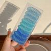Elástico de Cabelo Cor Gelatina Linha Telefônica Corda de Cabelo Feminino Simples Sem Marcas Elástico Acessório de Cabelo Capilar Estojo de Couro