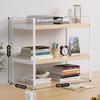 Estantería de Escritorio de Hierro Estantería Estante de Almacenamiento para Dormitorio de Estudiantes Estante de Almacenamiento para Escritorio de Oficina Estante de Almacenamiento de Madera de Múltiples Capas Estantería Pequeña