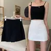 Saia Curta Preta com Fenda Feminina Verão Cintura Alta Evasê Calça Saia 2026 Novo Estilo Bodycon Lápis para Baixinhas