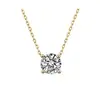 Colar S925 Prata Esterlina Moissanita Estilo Igual Zhao Lusi Xiaohongshu para Mulheres, Quatro Garras 0.5 Quilate 1 Quilate Corrente Simples para Clavícula