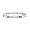 Cadena de Tenis de Acero Inoxidable Estilo Hip-Hop Europeo y Americano con Circonita Roja, Cadena Cubana, Joyería de Moda Callejera Estilo Rapper