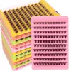 Cílios Postiços Selecionados Cuidadosamente para Grupo Feminino, Estilo Raposa, Haste Dura, Cachos Únicos Naturais, Segmentados em Dez Fileiras, Enxertados, Grande Capacidade