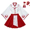 Anime Japonés Cosplay Kimono Set Personaje Kikyo Atuendo de Cosplay Atuendo de Chica Dulce Japonesa Maid