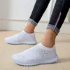 Comercio Exterior Transfronterizo Talla Grande Primavera y Otoño Nueva Moda Casual Strass Mosca Tejida Estilo Deportivo para Mujer Zapatos Casuales para Mujer en Stock