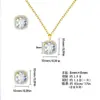 Brincos Versáteis de Zircônia Super Brilhante em Formato de Cubo de Açúcar, Cruzados Coreano e Japonês, Totalmente Cravejados, Cor Ouro Champagne, Brincos da Moda, Conjunto de Joias Femininas, Atacado