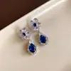 Brincos de Borla Gota d'Água Agulha de Prata, Brincos de Temperamento Nicho Estilo Étnico, Brincos Versáteis Elegantes de Luxo Leve