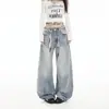 Jeans laranja jovem # Branco puro, estiloso, de alta qualidade, perna larga para mulheres, corte solto, emagrece, valoriza a silhueta, versátil e moderno, com design de perna curva