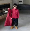 Chaqueta Infantil Dos en Uno 2025 Nueva Otoño e Invierno Desmontable Ropa Infantil Roja Moda Niños Chaqueta de Otoño Tendencia