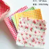 Papel para Hornear Pastel Cuadros Coreanos Cara Sonriente Papel de Aceite Fruta Fresa Melocotón Picnic Sándwich Comida Sencilla Mantel de Papel