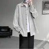 Nova Camisa Masculina Outono/Inverno 2026 com Padrão Espinha de Peixe, Camisa Casual de Caimento Solto para Primavera/Outono com um Visual Relaxado e Fluido, Jaqueta Tendência