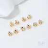 Coração de Pêssego Pequeno com Zircônia Incrustada 14K Ouro Preenchido Coração Contas Espaçadoras Pequenas Acessórios Pulseira DIY com Contas Colar Material de Joalheria